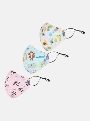 Face Mask (3-6y) (3 Pcs) Panda-Jungle-Bird